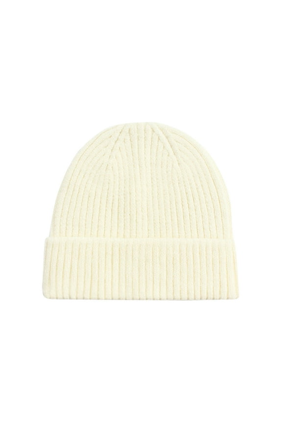 Beanies for Women and Men Hot Soft Yarn Custom Plain Cuff Knit Winter Hat Casual Solid Color Headwear Beige