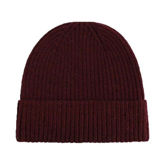ZHENHONG Beanies for Women and Men Hot Soft Yarn Custom Plain Cuff Knit Winter Hat Casual Solid Color Headwear Brown