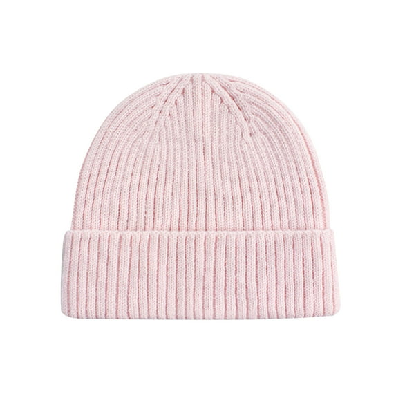 ZHENHONG Beanies for Women and Men Hot Soft Yarn Custom Plain Cuff Knit Winter Hat Casual Solid Color Headwear Pink
