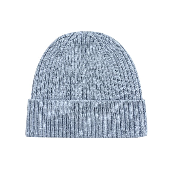 ZHENHONG Beanies for Women and Men Hot Soft Yarn Custom Plain Cuff Knit Winter Hat Casual Solid Color Headwear Sky Blue