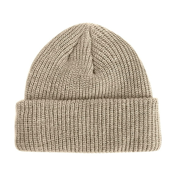 ZHENHONG Beanies for Women and Men Soft Warm Knitted Hats Cute Chunky Hats Casual Solid Color Headwear Beige
