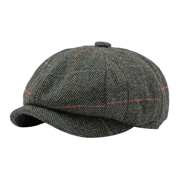 ZHENHONG Beret Hats for Boys Hat Men's English Vintage Newspaper Kids' Hat Classic Plaid Driver Hat Artist Hats