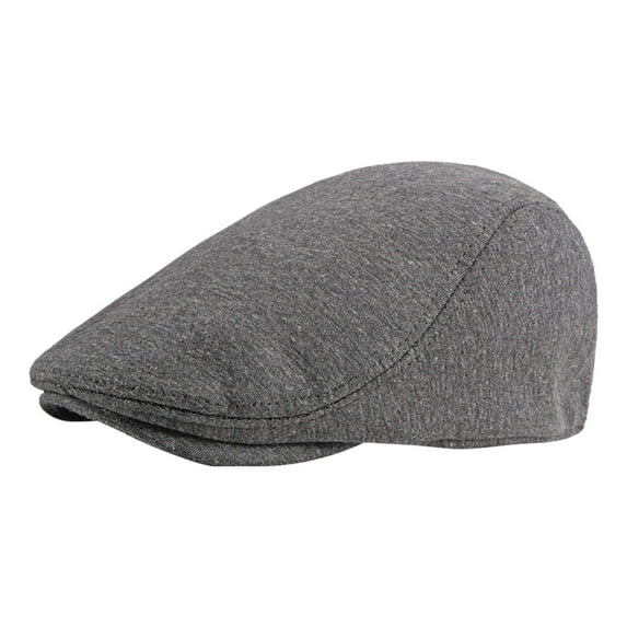 ZHENHONG Beret Hats for Men Men Cotton Newsboy Hat Soft Fit Cabbie Hat Casual Solid Color Headwear Grey