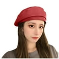 thumbnail image 1 of ZHENHONG Beret Hats for Women Women Beret Hat Faux Leather Beret French Beret Artist Beret Cap Hats, 1 of 1