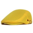 thumbnail image 1 of ZHENHONG Beret Hats for Women and Men Breathable Summer Sun Hat Flat Newsboy Hat Casual Solid Color Headwear Yellow, 1 of 3