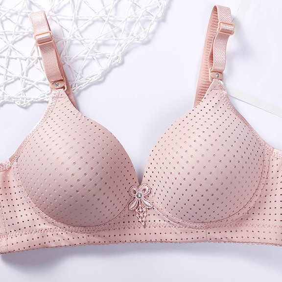 ZHENHONG Bra Large Size Thin Of Non Ring Gathered Comfortable Breathable Hole Bra Bra Wireless Bras for Women