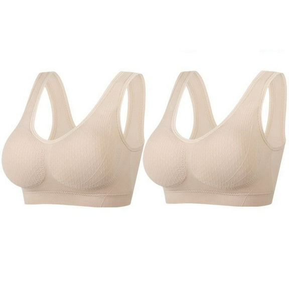 ZHENHONG Bras for Women Plus Size 2Pcs Gathering Bra Comfortable Corset Front Alternating Side Button Lace Bra Slim Shaping Bra,Gold Woman Blending Bra XL