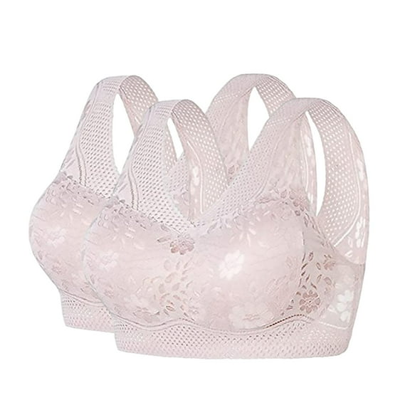 ZHENHONG Bras for Women High Support Adjustable Strap Full Coverage Sports Bras Comfortable No Underwire Seamless Bras Pink M