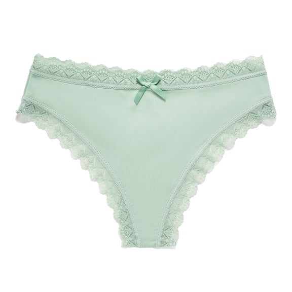 ZHENHONG Briefs for Women Sexy Lace Stitching Ice Silk Seamless Thin Breathable Sports Thong Low Waist T Type Large Size Buttocks Underwear