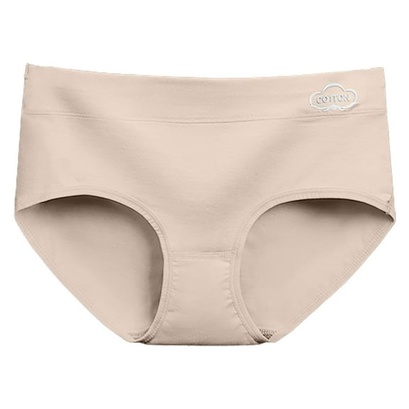 ZHENHONG Briefs for Women Solid Color Mid Waist High Stretch Loose and Comfort Fit Cotton Casual Underwear
