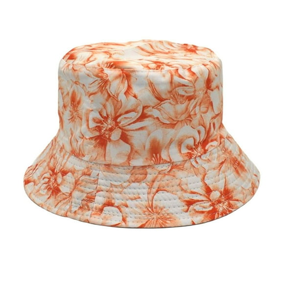 ZHENHONG Bucket Hats for Women Double Sided Floral Print Sun Hat Fashion Beach Basin Hat Casual Graphic Headwear Yellow