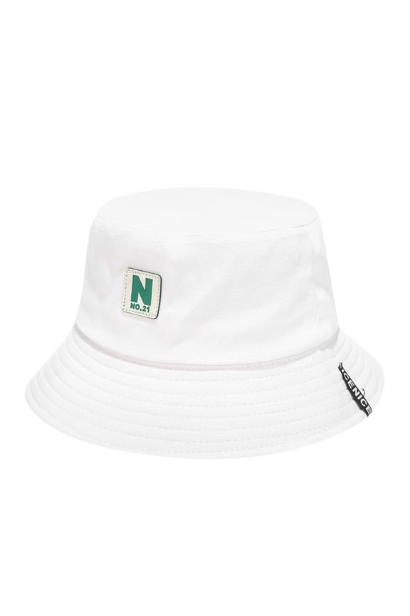Bucket Hats for Women Fashion Embroidery Outdoor Basin Hat Summer Sun Hat Casual Solid Color Headwear White