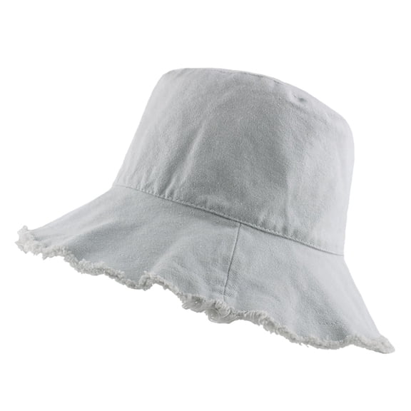 ZHENHONG Bucket Hats for Women Fashion Lady Sunscreen Hat Cotton Elegant Beach Hat Casual Solid Color Headwear Light blue