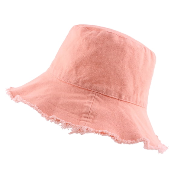ZHENHONG Bucket Hats for Women Fashion Lady Sunscreen Hat Cotton Elegant Beach Hat Casual Solid Color Headwear Pink