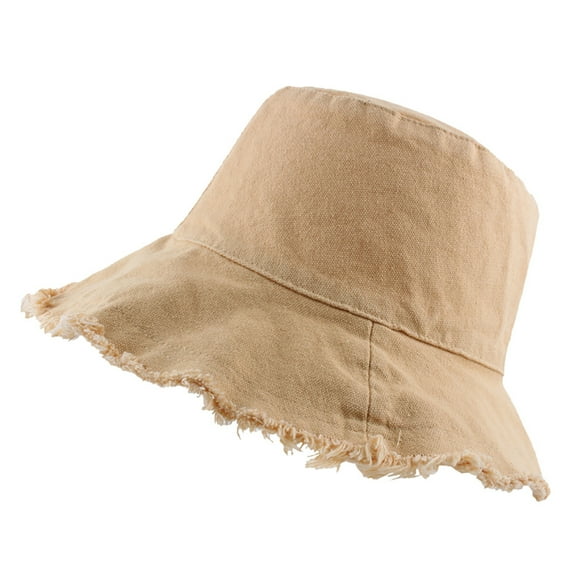 ZHENHONG Bucket Hats for Women Fashion Lady Sunscreen Hat Cotton Elegant Beach Hat Casual Solid Color Headwear Yellow