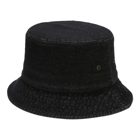 ZHENHONG Bucket Hats for Women Floppy Beach Sun Hats Outdoor Fashionable Boho Hats Casual Solid Color Headwear Black