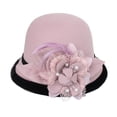 thumbnail image 1 of ZHENHONG Bucket Hats for Women Floral Round Top Basin Hat Elegant Small Party Hat Casual Solid Color Headwear Pink, 1 of 3