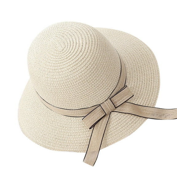 ZHENHONG Bucket Hats for Women Ladies Women Casual Wide Brimmed Straw Beach Hat Parent-child Outing Hat Sun Hats