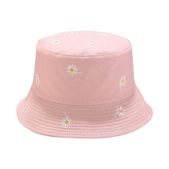 ZHENHONG Bucket Hats for Women Printed Pattern Tie Dye Double Basin Hat Outdoor Sun Hat Casual Solid Color Headwear Pink