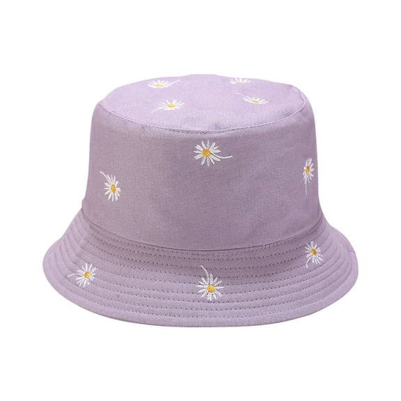 ZHENHONG Bucket Hats for Women Printed Pattern Tie Dye Double Basin Hat Outdoor Sun Hat Casual Solid Headwear Purple