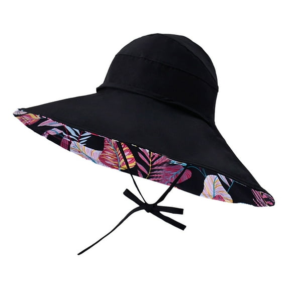 ZHENHONG Bucket Hats for Women Sun Hat Sun Hat Female Summer Half Empty Top Can Tie Ponytail Fisherman Hat Large Overhang Sunscreen Hat Sun Hats