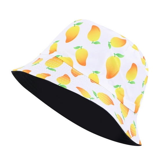ZHENHONG Bucket Hats for Women Unisex Print Double Side Wear Reversible Bucket Hat Trendy Cotton Twill Canvas Sun Fishing Hat Fashion Cap Sun Hats