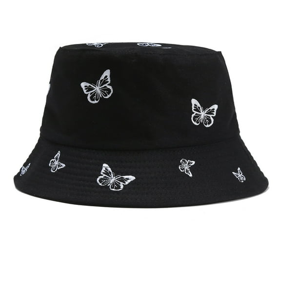 ZHENHONG Bucket Hats for Women Women Butterfly Embroidery Double-sided Fisherman Hat Sun Hat Sun Hats