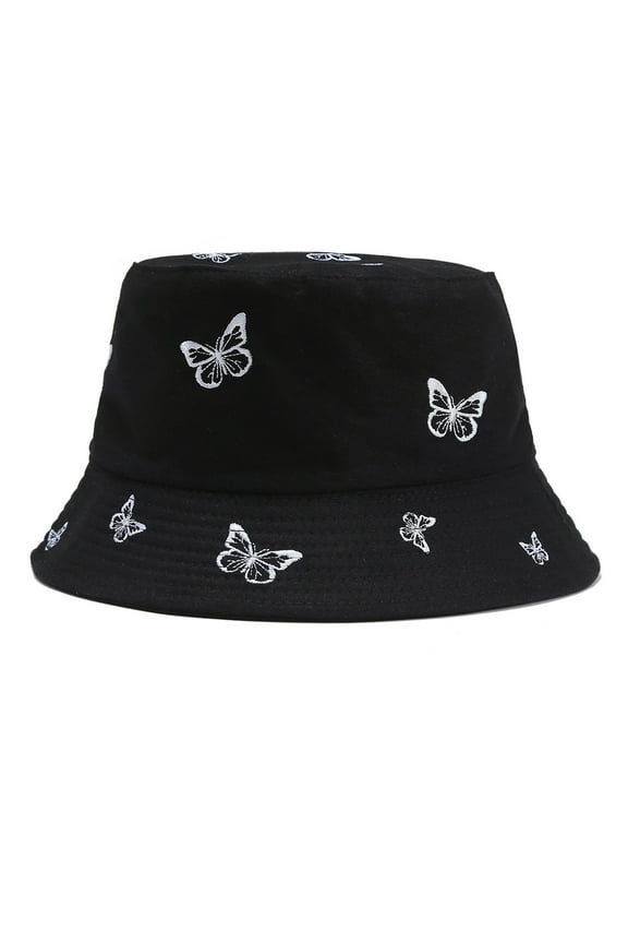 Bucket Hats for Women Women Butterfly Embroidery Double-sided Fisherman Hat Sun Hat Sun Hats