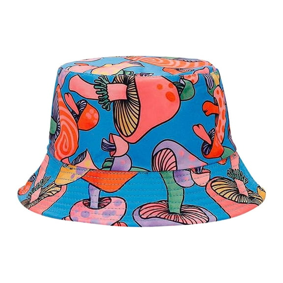 ZHENHONG Bucket Hats for Women and Men 3D Printed Pattern Tie Dye Double Sunscreen Hat Casual Graphic Headwear Red