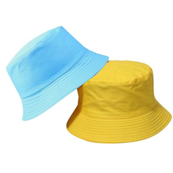 ZHENHONG Bucket Hats for Women and Men Double Wearing Fisherman Hat Solid Color Couple Hat Casual Headwear Sky Blue