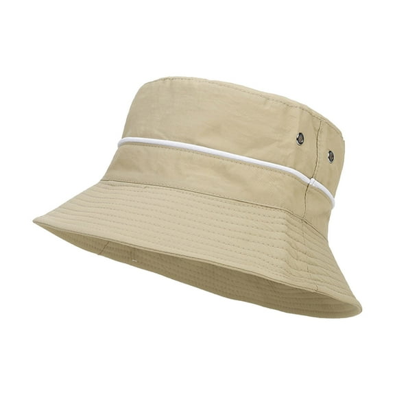 ZHENHONG Bucket Hats for Women and Men Quick Drying Outdoor Breathable Sunscreen Hat Casual Solid Color Headwear Khaki