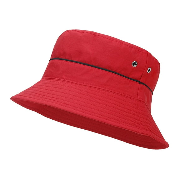 ZHENHONG Bucket Hats for Women and Men Quick Drying Outdoor Breathable Sunscreen Hat Casual Solid Color Headwear Red