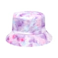 thumbnail image 1 of ZHENHONG Bucket Hats for Women and Men Tie Dye Double Face Basin Hat Popular Sun Hat Casual Solid Color Headwear Purple, 1 of 2