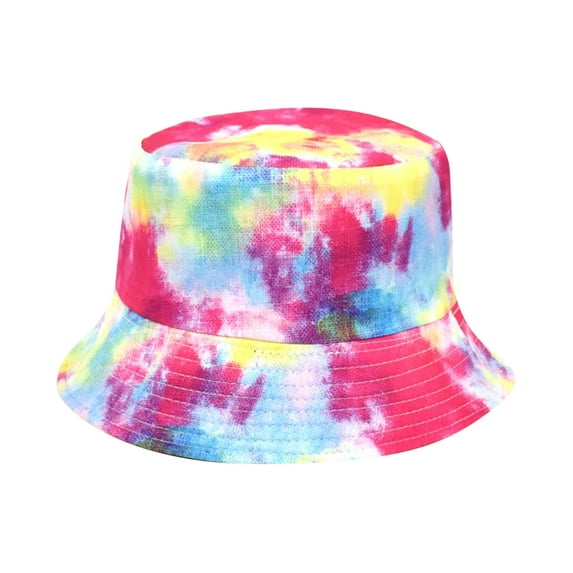 ZHENHONG Bucket Hats for Women and Men Tie Dye Double Face Basin Hat Popular Sun Hat Casual Solid Headwear Multicolor