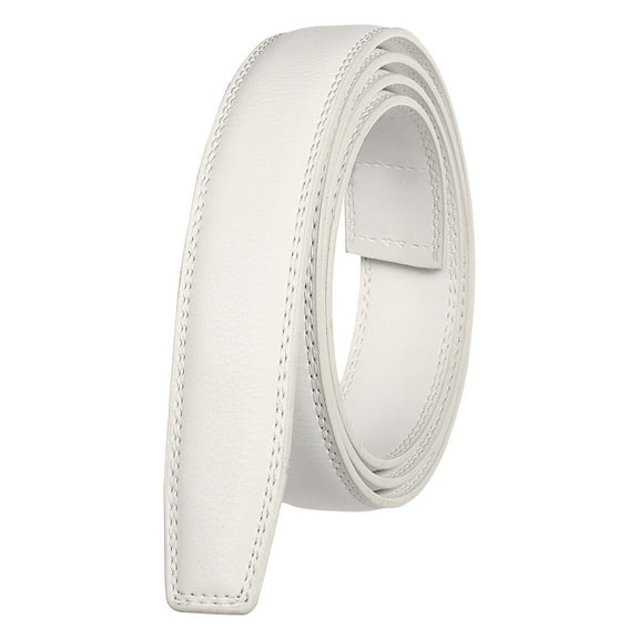 ZHENHONG Buckle Belt for Men Belt Automatic Adjustable Leather Belts without Buckle Men's Accessories Belt White