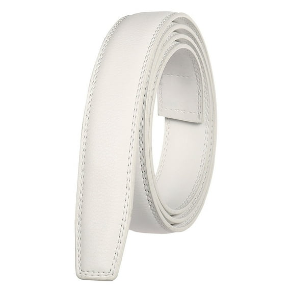 ZHENHONG Buckle Belt for Men Belt Automatic Adjustable Leather Belts without Buckle Men's Accessories Belt White