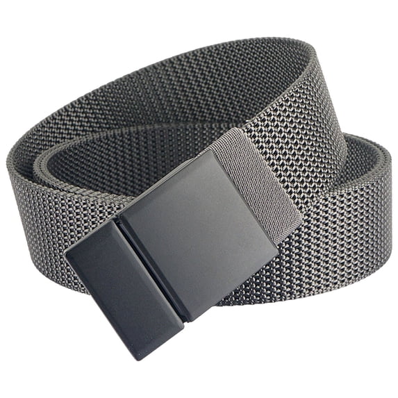 ZHENHONG Buckle Belt for Men Three Generations Of Metal Plate Buckle Casual Belt Durable Nylon Belt Men's Accessories Belt Gray