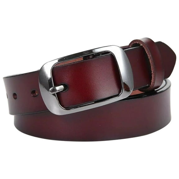 ZHENHONG Buckle Belt for Women Fashion Leather Casual Needle Buckle Belt Perforated Needle Eye Cowhide Belt Women's Accessories Belt Brown