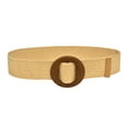 thumbnail image 1 of ZHENHONG Buckle Belt for Women Woven Elastic Casual Summer Solid Belt Stretch Skinny Belt with Wooden Buckle Women's Accessories Belt Gold, 1 of 2