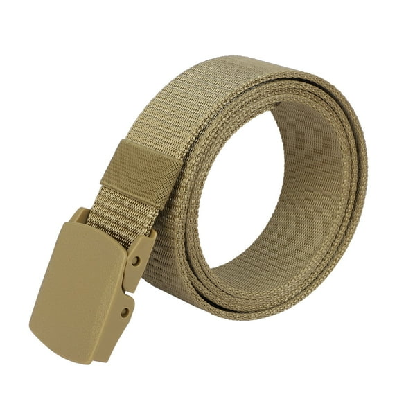 ZHENHONG Buckle Belt for Women and Men Fashion Belt Buckle Nylon Belt Fans Automatic Canvas Belt Women's Accessories Belt Yellow