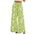 thumbnail image 1 of ZHENHONG Casual Pants for Women Womens Wide Leg Palazzo Pants Boho Floral 2025 Summer Beach Culottes Flowy Casual Trousers For Vacation, 1 of 4