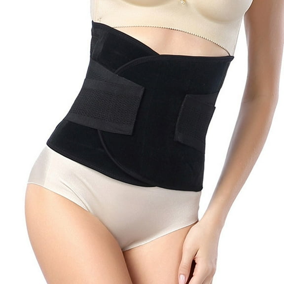 ZHENHONG Cinch Belt for Women Solid Color Elastic Winding Abdominal Fitness Belt Women's Accessories Belt Black