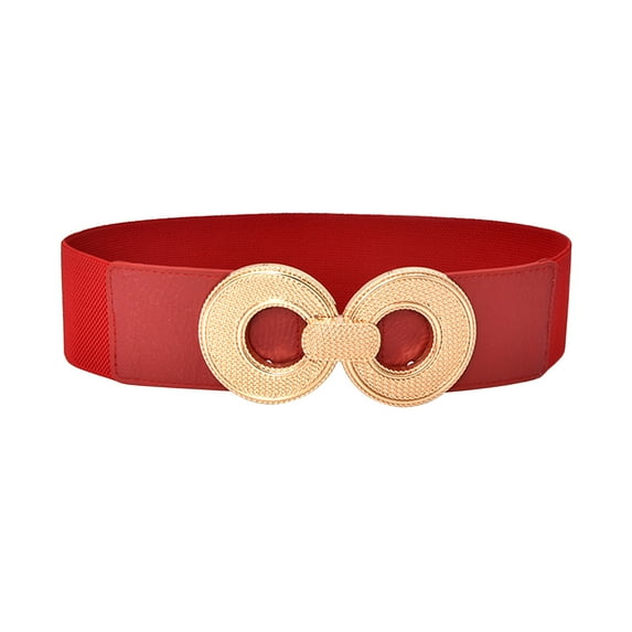 ZHENHONG Cinch Belt for Women Stretchy Belt for Dresses Vintage Elastic Wide Waist Belt Women's Accessories Belt Red