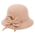 thumbnail image 1 of ZHENHONG Cloche Hats for Women Female Autumn Winter Fashion Casual Hat Dome British Top Hats, 1 of 2