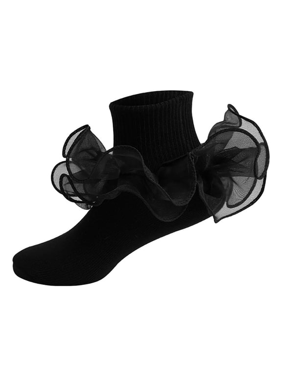 Ankle Socks for Girls Lace Ruffles Dance Sock Crew Socks