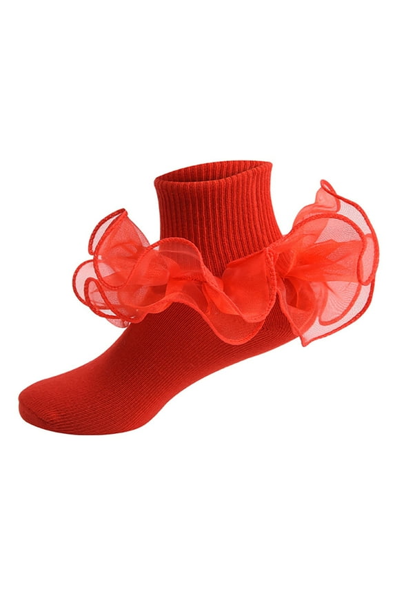 Ankle Socks for Girls Lace Ruffles Dance Sock Crew Socks