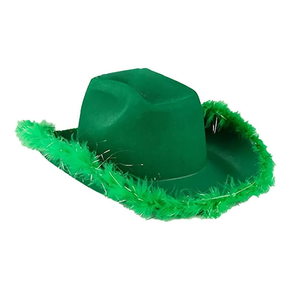 ZHENHONG Cowboy Hat for Women Women's Edge Fleece Trimmed Decorative Western Stylized Casual Hats