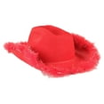 thumbnail image 1 of ZHENHONG Cowboy Hat for Women Women's Edge Fleece Trimmed Decorative Western Stylized Casual Hats, 1 of 2