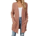 thumbnail image 1 of ZHENHONG Crew Cardigans Womens, Cardigan European and American Solid Color Mid Length Coarse Sweater Sweater Women Going Out Tops, 1 of 8