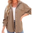 thumbnail image 1 of ZHENHONG Crew Cardigans Womens, Womens Cable Knit Shacket Lightweight Long Sleeve Button Down Shirts Casual Oversized Blouses TopsCardigans for Women, 1 of 9